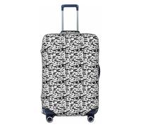 JGHHOUN Copertura elastica universale per valigia, con stampa di note musicali, accessorio da viaggio quotidiano, Nero , XL, Bagaglio a mano