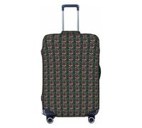 JGHHOUN Copertura per valigia, universale, elastica, con stampa di albero di Natale e palline, accessorio da viaggio quotidiano, Nero , L, Bagaglio a mano