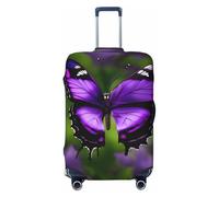JGHHOUN Copertura universale elastica per valigia, con stampa di farfalle, colore viola, accessorio da viaggio quotidiano, Nero , S, Bagaglio a mano