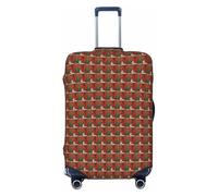 JGHHOUN Copertura universale elastica per valigie con stampa albero di Natale pupazzo di neve, accessorio da viaggio quotidiano, Nero , L, Bagaglio a mano