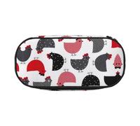 JGHHOUN Creativo Cartoon Pollo Stampa Matita Caso Spazioso Penna Sacchetto Cerniera Ad Alta Capacità Strumenti di Trucco Forniture per U, Nero , Taglia unica, Organizer per borse