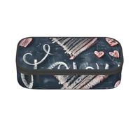 JGHHOUN I Love You Words with Hearts Print Teenagers Large Storage Pencil Case Students School Travel Essential Stationery