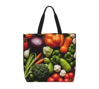 JGHHOUN Introduzione Di Varie Verdure Stampa Donne Uomini Extra-Large Borsa Organizzatore Borsa A Spalla Tote Leggero Casual Ecologico
