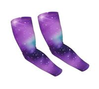 JGHHOUN Magia Galaxy Cielo Viola Stampa Ice Silk Protezione Solare Manicotto Del Braccio Uv Raffreddamento Maniche Uomini Donne Att
