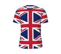 JGHHOUN Maglietta da uomo a maniche corte con stampa bandiera britannica, traspirante, leggera, estiva, alla moda, palestra, allenamento, abbigliamento casual, Nero , 4XL