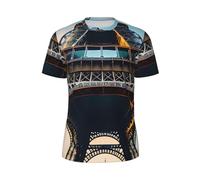 JGHHOUN Maglietta da uomo a maniche corte con stampa Torre Eiffel di Parigi, traspirante, leggera, estiva, alla moda, palestra, allenamento, abbigliamento casual, Nero , 4XL