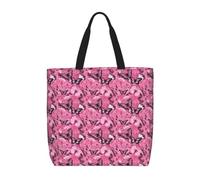 JGHHOUN Pink Butterfly Seamless Tile Print Donne Uomini Extra-Large Organizer Bag Borsa Tote Leggero Casual Ecologico