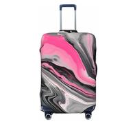JGHHOUN Rosa Astratto Marmo Grigio Stampa Artistica Universale Elasticizzato Copertura Valigia Protezione Bagagli Accessorio Da Viaggio Quotidi, Nero , S, Bagaglio a mano
