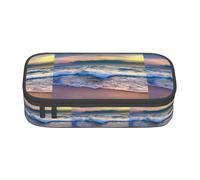 JGHHOUN Serene Seaside Sunset Print Teenagers Large Storage Pencil Case Studenti Scuola Viaggi Cancelleria Essenziale
