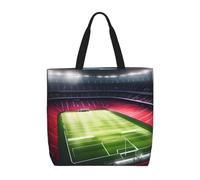 JGHHOUN Stadio Calcio Satdium Campo Luce Notte Stampa Donne Uomini Extra Large Organizer Bag Borsa a Spalla Tote Leggero Casual Ecologico