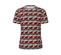JGHHOUN T-shirt da uomo a maniche corte con stampa aragosta, traspirante, leggera, estiva, alla moda, palestra, allenamento, abbigliamento casual, Nero , 5XL