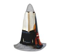 JGHHOUN Violino E Libro Stampa Adulto Con Cappuccio Mantello Cosplay Mantello Costume Indossare Carnevale Eventi Outdoor Viaggi Famiglia