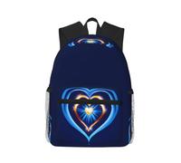 JGHHOUN Zaino casual con stampa a forma di cuore blu cielo leggero comodo borsa a tracolla doppia per viaggi escursionismo all'aperto
