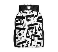 JGHHOUN Zaino impermeabile alla moda con note musicali, unisex, per lavoro, viaggi, escursionismo, campeggio, palestra