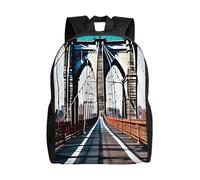 JGHHOUN Zaino impermeabile alla moda con stampa del ponte di Brooklyn, unisex, quotidiano, lavoro, viaggi, escursionismo, campeggio, palestra