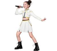 JGJOAIJ Costume da cacciatore di demoni, per ragazze, set completo per Halloween, cosplay, feste, carnevale, Rumi Mira Zoey, per giochi di ruolo, per bambini (bianco 1, 3-4 anni)
