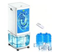 JGJSQYY Raffrescatore d'Aria Portatile, Ventilatore a Raffreddamento ad Acqua da 12 L con Telecomando, 3 velocità, Timer da 7,5 Ore, Oscillante - per stanze Piccole e camere da Letto.