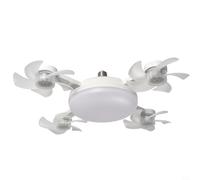 JGmotorfi Ventilatore da soffitto a LED con telecomando, temperatura regolabile a tre colori, dimmerabile, ventola a 3 velocità per camera da letto soggiorno (quattro teste)