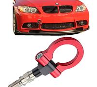 JGR Gancio di traino in alluminio CNC con vite sul paraurti anteriore e posteriore, compatibile con BMW Serie 3 E36 E46 E90 E91 E92 E93 318 320 323 325 328 330 335 M3 1992-2012, rosso