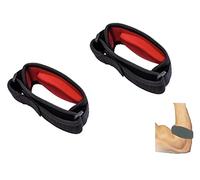 JGR SELECT Gomiti Epicondilite - Nastri gomito tennista - Confezione da 2 pezzi, antiscivolo, regolabili, gomiti tendinite - fascia gomito tennista, golf, cricket, pesi (rosso)