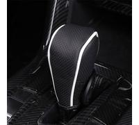 JGTUIRYEH Pomello del Cambio Auto per Grand Cherokee 2011-2021, in Pelle PU Copri Pomelli della Leva Cambio Protezione Impermeabile Antiscivolo Accessori,A/Black with White Edges