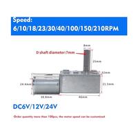 JGY370 Motoriduttore a vite senza fine DC 12V 8MM D7 Riduttore for albero riduttore 6V 24V Autobloccante Cambio invertito Lunghezza 25MM A bassa velocità, Bassa Rumorosità(6 RPM,DC6V)