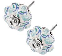 JgYiAngBq 2 pomelli in ceramica dipinti a mano dal design unico, perfetti for armadietti, cassetti, cassettiere, maniglie delle porte degli della cucina