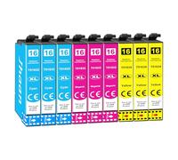 Jhaan 16XL Cartucce Compatibili con Epson 16 cartucce 16 XL Compatibili con Workforce WF-2760 WF-2630 WF-2510 WF-2660 WF-2010 WF-2750 WF-2650 WF-2540 WF-2530 (Ciano, Magenta, Giallo, Confezione da 9)