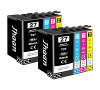 Jhaan 27XL Cartucce d'inchiostro Compatibili per Epson 27 XL 27XL Cartuccie per Epson WorkForce WF-7610 WF-7620 WF-3620 WF-3640 WF-7110 WF-7710 WF-7715 WF-7720 WF-7210 (Confezione da 8)