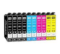 Jhaan Cartucce 16XL Multipack Compatibile con Epson 16 XL per Epson WorkForce WF-2510 WF-2630 WF-2530 WF-2750 WF-2010 WF-2520 WF-2540 WF-2650 WF-2660 WF-2760 (4 Nero,2 Ciano,2 Magenta,2 Giallo)