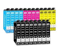 Jhaan Cartucce 16XL Multipack Compatibile con Epson WF 2510 WF 2630 16 XL