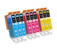 Jhaan Cartucce 520 521 XL Compatibili per Canon PGI-520 CLI-521 Pixma iP3600 iP4600 iP4700 MP550 MP540 MP560 MP620 MP630 MP640 MP980 MP990 MX870 MX860 (9 Giallo)