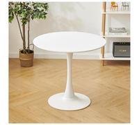 JHAISMAO Moderno Casuale Tulipano Piramide Tavola Rotonda, Tavolo Tulipano, Girare Tavolo da Pranzo con Base A Piedistallo(Size:80cm,Color:Bianco)