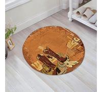 JHAOUNUK Morbido tappeto da bagno, 60 x 60 cm, con locomotiva sulla vecchia struttura in carta, antiscivolo, lavabile, tappetino da bagno, assorbente