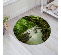 JHAOUNUK Morbido tappeto da bagno, 60 x 60 cm, foreste pluviali tropicali, foreste pluviali tropicali e fiume roccioso in Selan, antiscivolo, lavabile, morbido tappeto da bagno assorbente