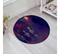 JHAOUNUK Morbido tappeto da bagno, 60 x 60 cm, gli scheletri risortiti, le tombe morte, la luna, l'orrore, il mistico, antiscivolo, lavabile, morbido tappeto da bagno assorbente