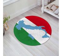 JHAOUNUK Morbido tappeto da bagno, 60 x 60 cm, il contorno nero dell'Italia sui colori della bandiera, antiscivolo, lavabile, morbido tappeto da bagno, assorbente, tappetino da bagno