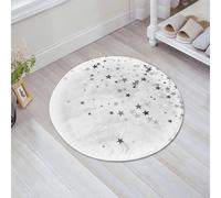 JHAOUNUK Morbido tappeto da bagno, 60 x 60 cm, motivo a stelle cadenti, colore grigio, composizione per feste, antiscivolo, lavabile, tappetino da bagno morbido e assorbente