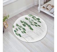 JHAOUNUK Morbido tappeto da bagno, 60 x 60 cm, set ad acquerello con illustrazioni botaniche, collezione di eucalipto verde, antiscivolo, lavabile, morbido tappeto da bagno assorbente