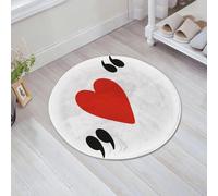 JHAOUNUK Morbido tappeto da bagno, 60 x 60 cm, simbolo dell'amore, immagine piatta, antiscivolo, lavabile, morbido tappeto da bagno, assorbente