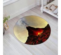 JHAOUNUK Morbido tappeto da bagno, 60 x 60 cm, vulcano, vulcano attivo, sputa calda lava rossa e terremoti del catalizzato, antiscivolo, lavabile, tappetino da bagno soffice, assorbente
