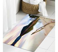 JHAOUNUK Morbido tappeto da bagno, 60 x 90 cm, esposizione a lungo termine di un paesaggio marittimo con un albero morto, antiscivolo, lavabile, tappetino da bagno assorbente