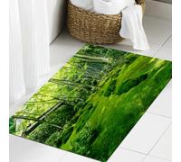 JHAOUNUK Morbido tappeto da bagno, 60 x 90 cm, giardino muschio nel tempio di Giou-ji, antiscivolo, lavabile, morbido tappetino da bagno assorbente