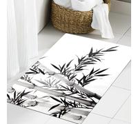 JHAOUNUK Morbido tappeto da bagno, 60 x 90 cm, in bambù, illustrazione dell'albero di bambù nel tradizionale calar cinese, antiscivolo, lavabile, morbido tappeto da bagno, assorbente