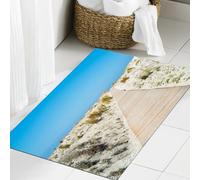 JHAOUNUK Morbido tappeto da bagno, 60 x 90 cm, spiaggia, sentieri sulla spiaggia Le Dune nel sud della Sardegna, tranquillità, antiscivolo, lavabile, tappetino da bagno morbido e assorbente