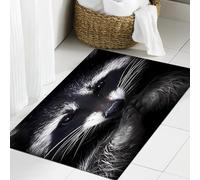JHAOUNUK Morbido tappeto da bagno, 60 x 90 cm, un primo piano di un dolce e soffice procione bahamense, antiscivolo, lavabile, morbido tappetino da bagno assorbente