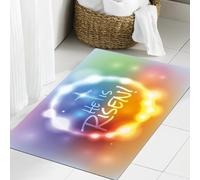 JHAOUNUK Morbido tappeto da bagno, 60 x 90 cm, un'illustrazione sul tema "Gesù è risorto" per n vettore, antiscivolo, lavabile, tappetino da bagno soffice, assorbente, tappetino da bagno