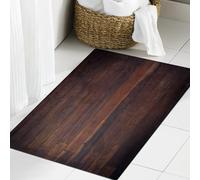 JHAOUNUK Tappetino da bagno ad asciugatura rapida, tappetino assorbente per la casa, fondo antiscivolo in gomma, facile da pulire, tappetino da bagno per doccia, cioccolato, legno scuro invecchiato