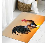 JHAOUNUK Tappetino da bagno ad asciugatura rapida, tappetino assorbente per la casa, fondo antiscivolo in gomma, facile da pulire, tappetino da bagno per doccia, bel canto di pollo al mattino, 61 x