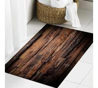 JHAOUNUK Tappetino da bagno ad asciugatura rapida, tappetino assorbente per la casa, fondo antiscivolo in gomma, facile da pulire, tappetino da bagno per doccia, cioccolato, texture legno scuro scuro